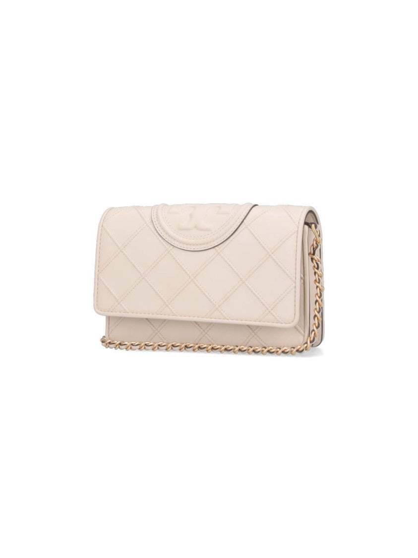 Tory Burch Fleming' Chain Wallet – Ivory