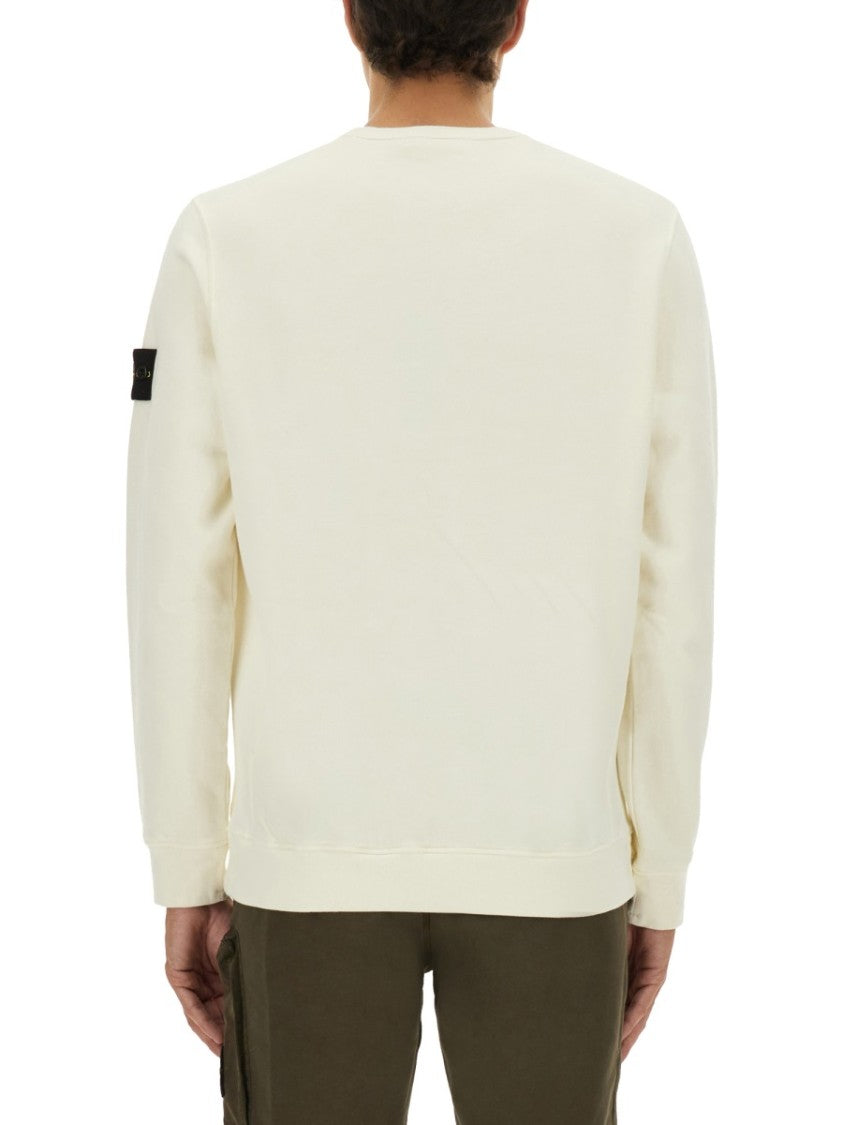 Stone Island Organic Cotton Sweatshirt With Crew Neckline