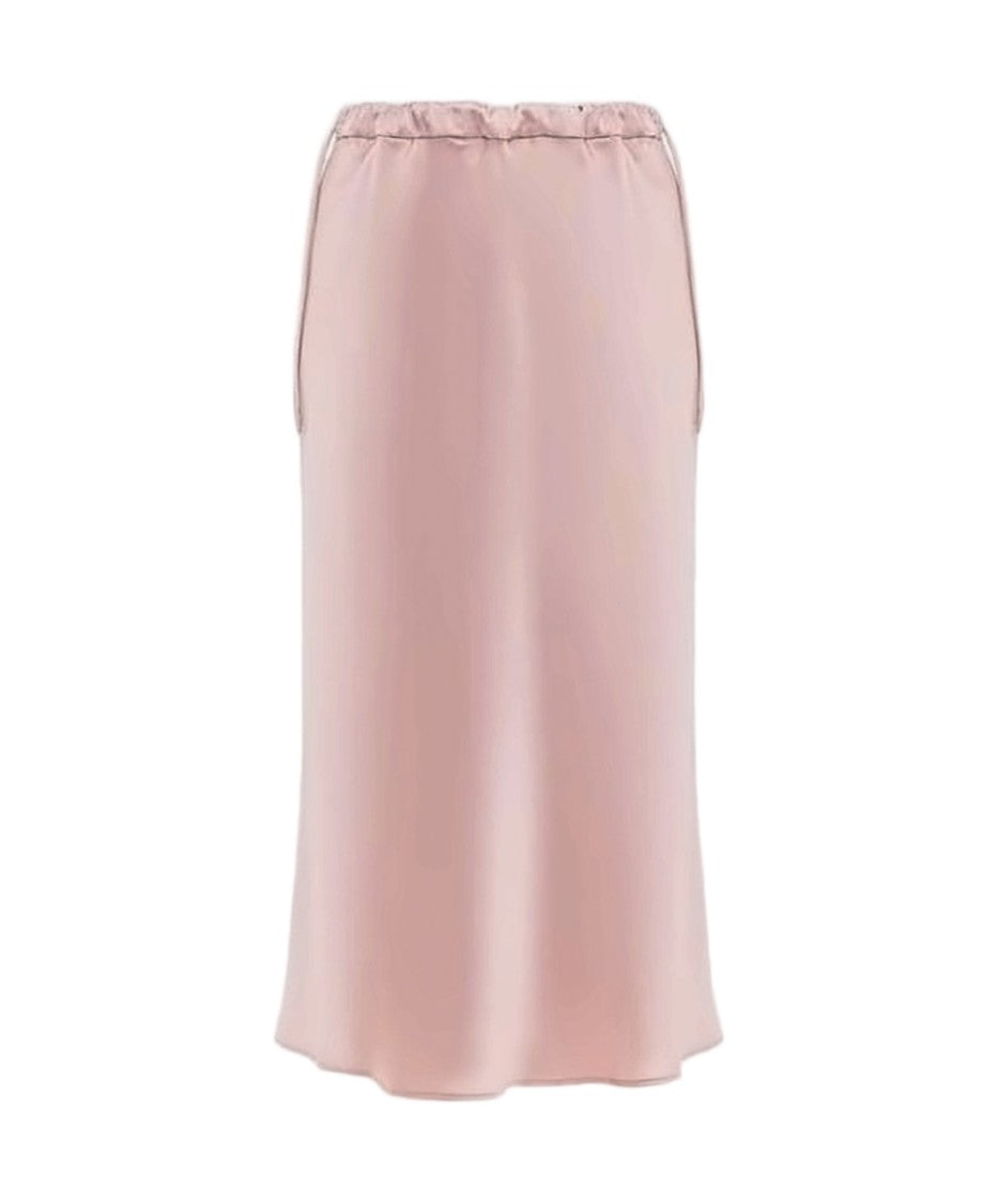 Max Mara Silky Midi Skirt With Elastic Waistband