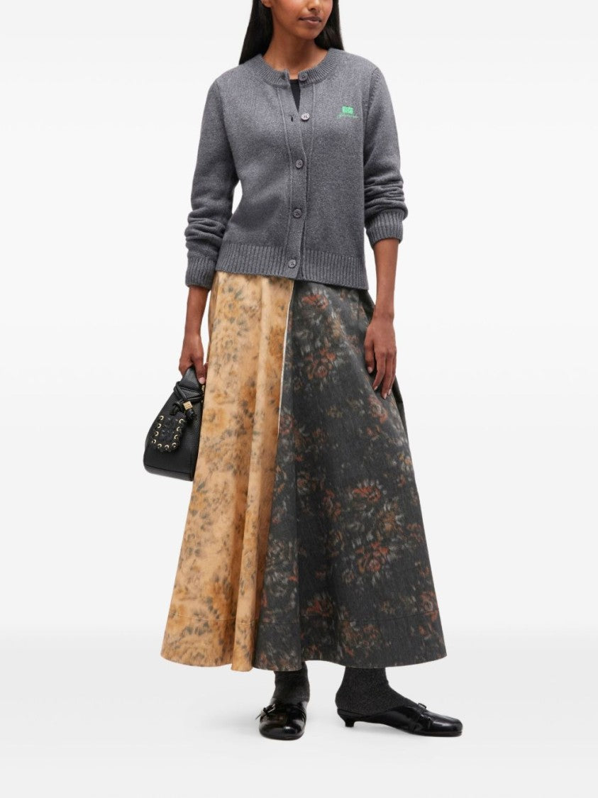 Ganni Textured Grey Cardigan