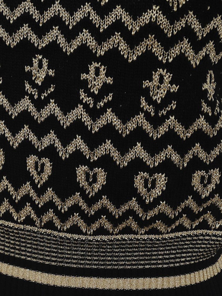 Valentino Garavani Wool Vest With V-Neck And Metallic Contrasts