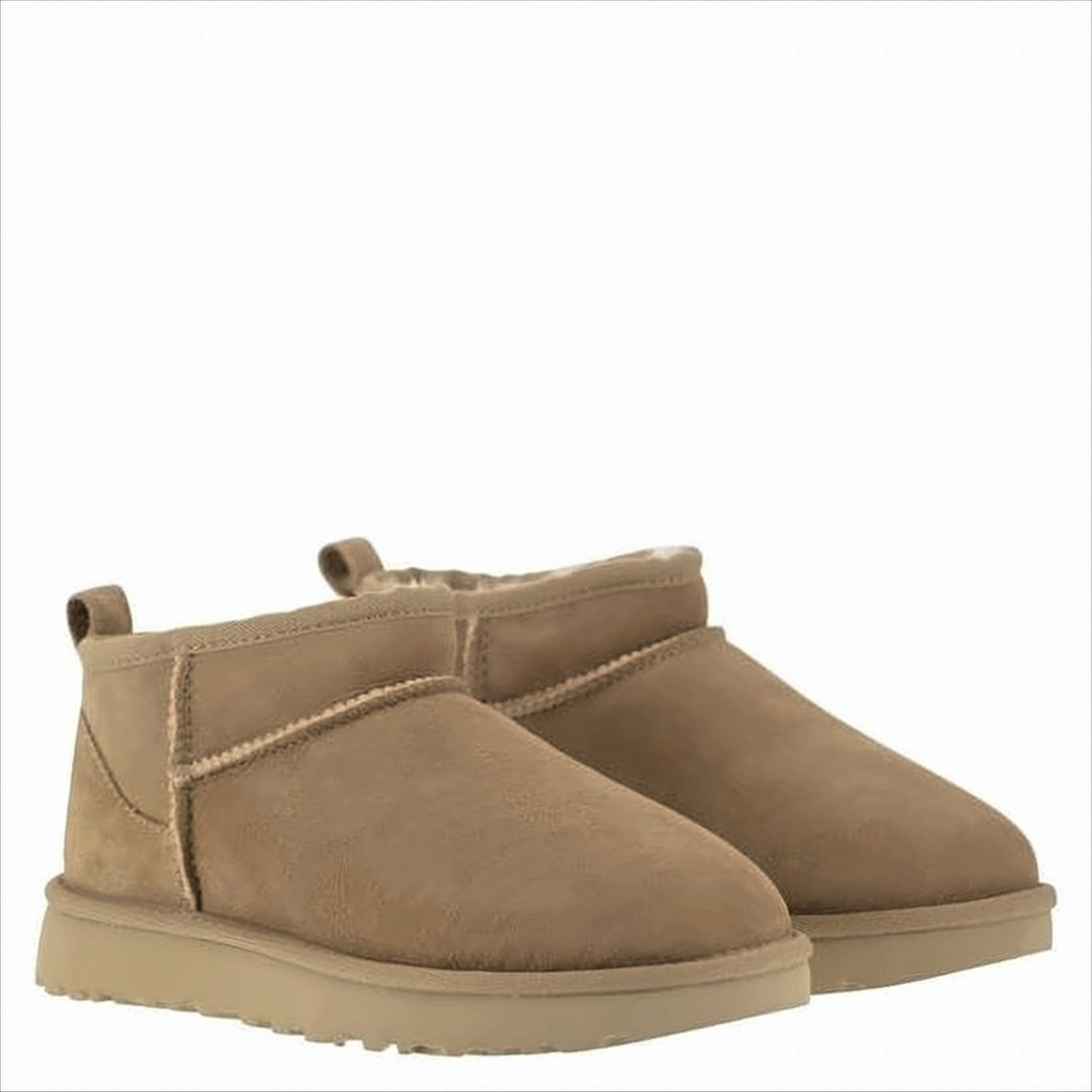 Ugg Suede Ankle Boots With Plush Lambskin Lining