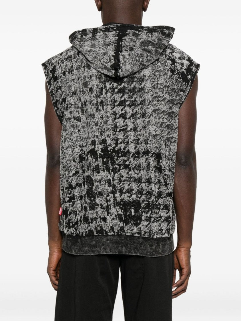 Diesel Mottled Black Sleeveless Jacket