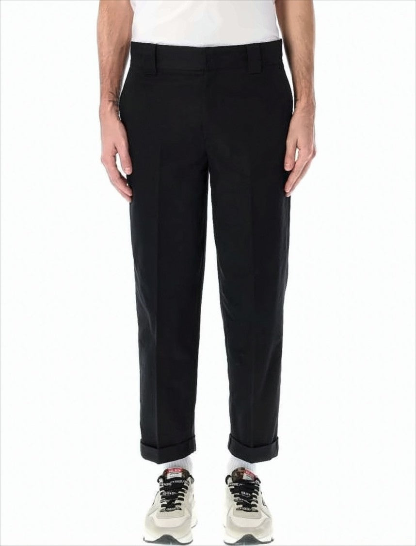 Golden Goose Tailored Straight Black Pants With Cuffed Hems
