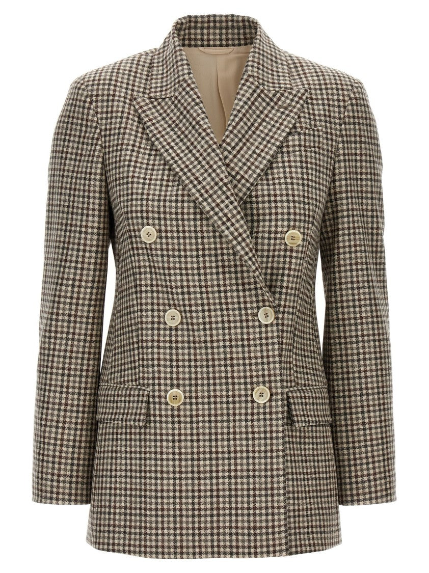 Brunello Cucinelli Check Monile Blazer