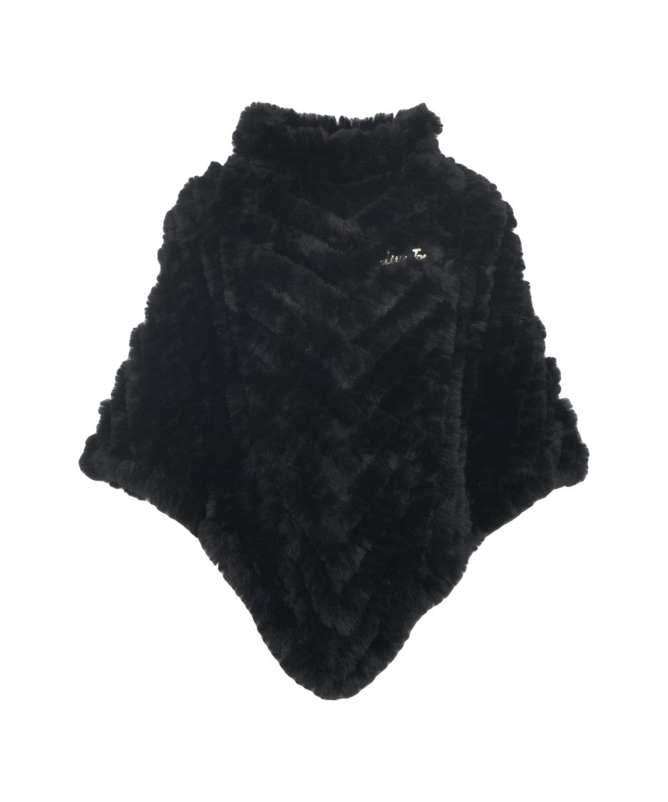 Liu Jo Chevron Pattern Cape With High Collar