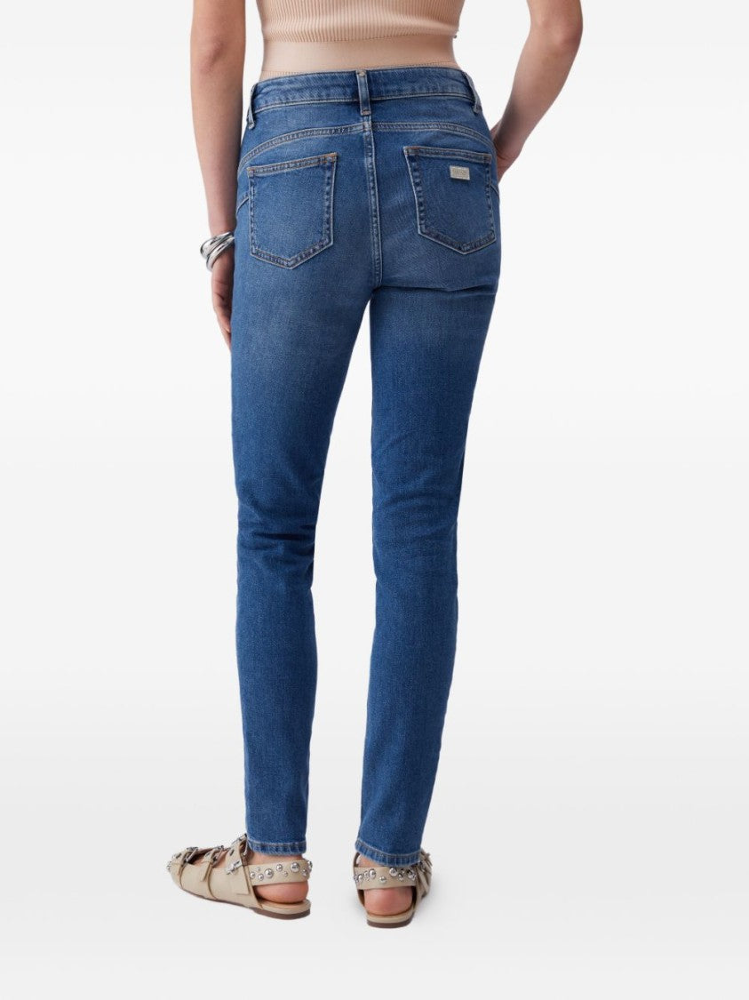 Liu Jo Blue Stone Wash Embellished Jeans