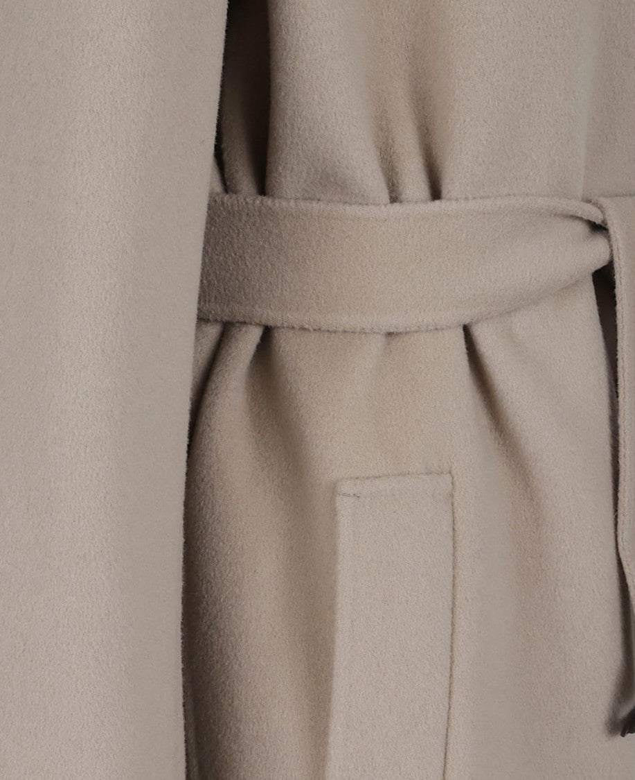 Max Mara Classic Wrap Coat With Wide Lapel