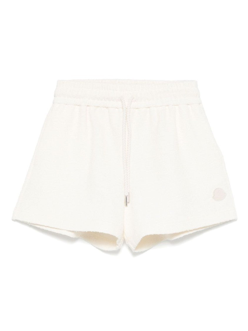 Moncler Relaxed-Fit White Shorts With Elastic Waistband