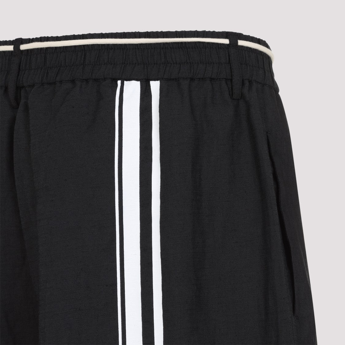 Mordecai Drawstring Black Linen Pants