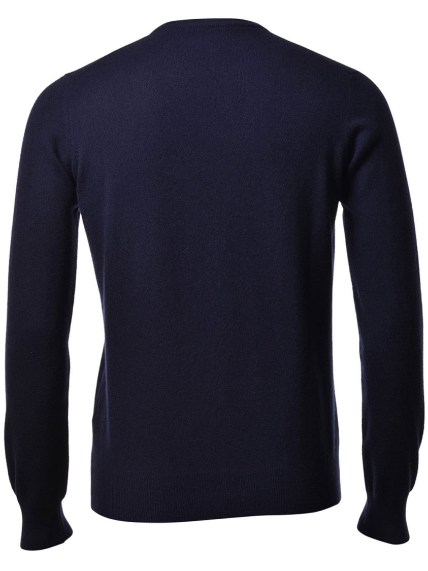 Gran Sasso Cashmere Crew Neck Sweater With Ribbed Details