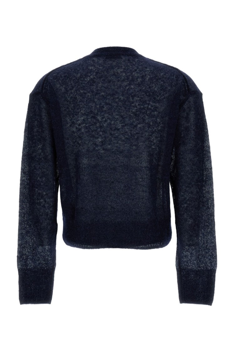 Erdem Floral Embroidered Crewneck Jumper In Deep Blue
