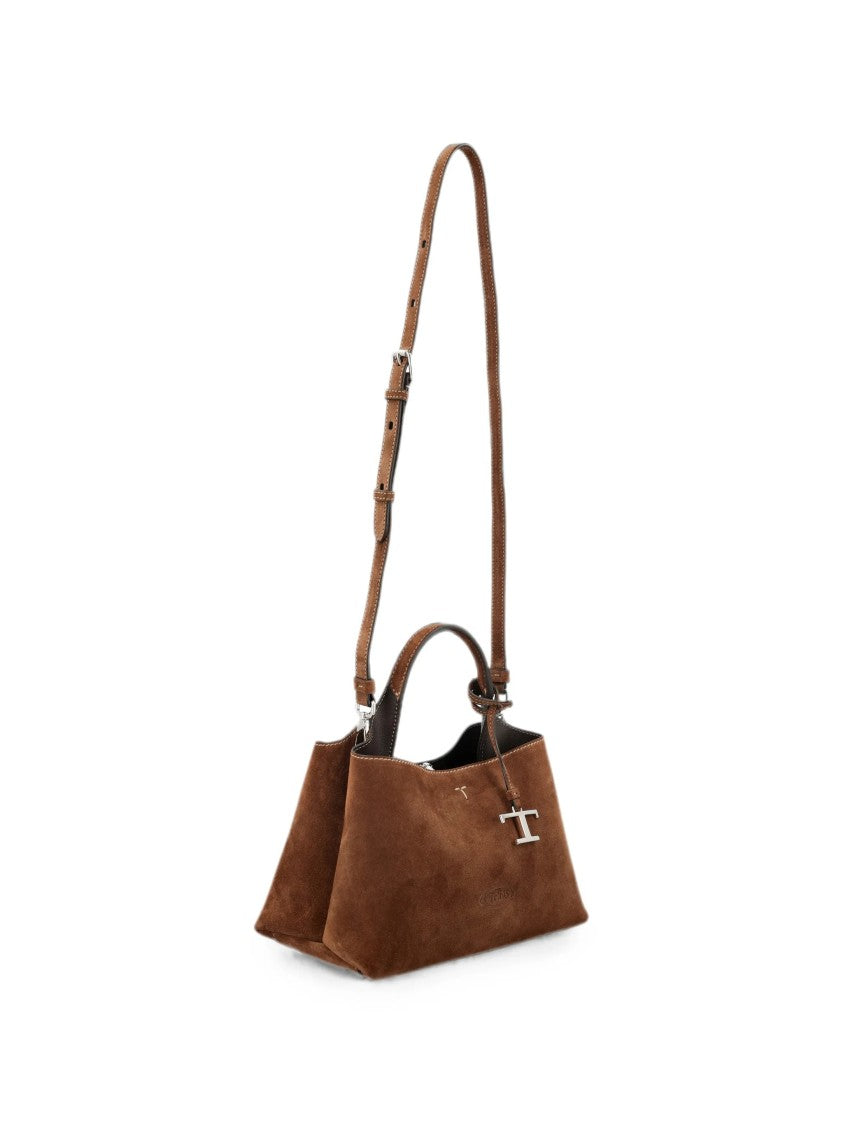 Tod's Small Structured Suede Handbag With Adjustable Strap