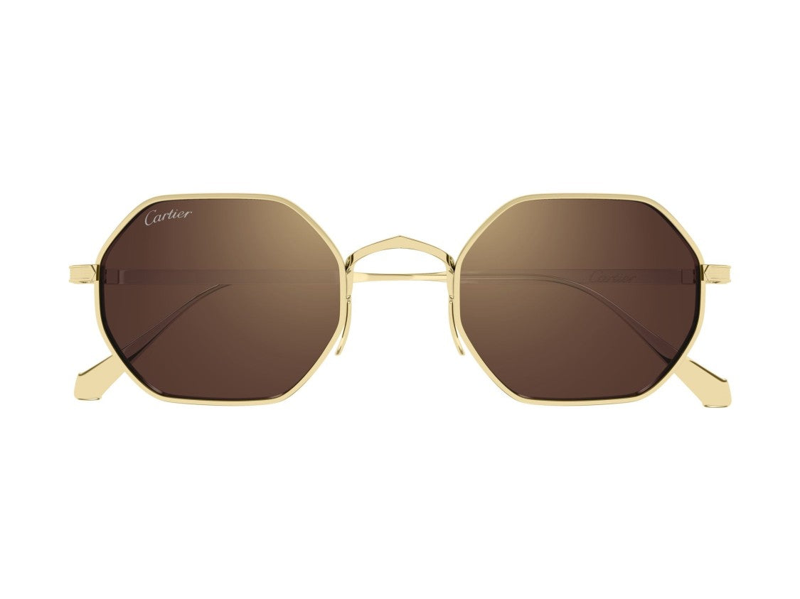 Cartier Gold Ct0627s Metal Octagonal Sunglasses