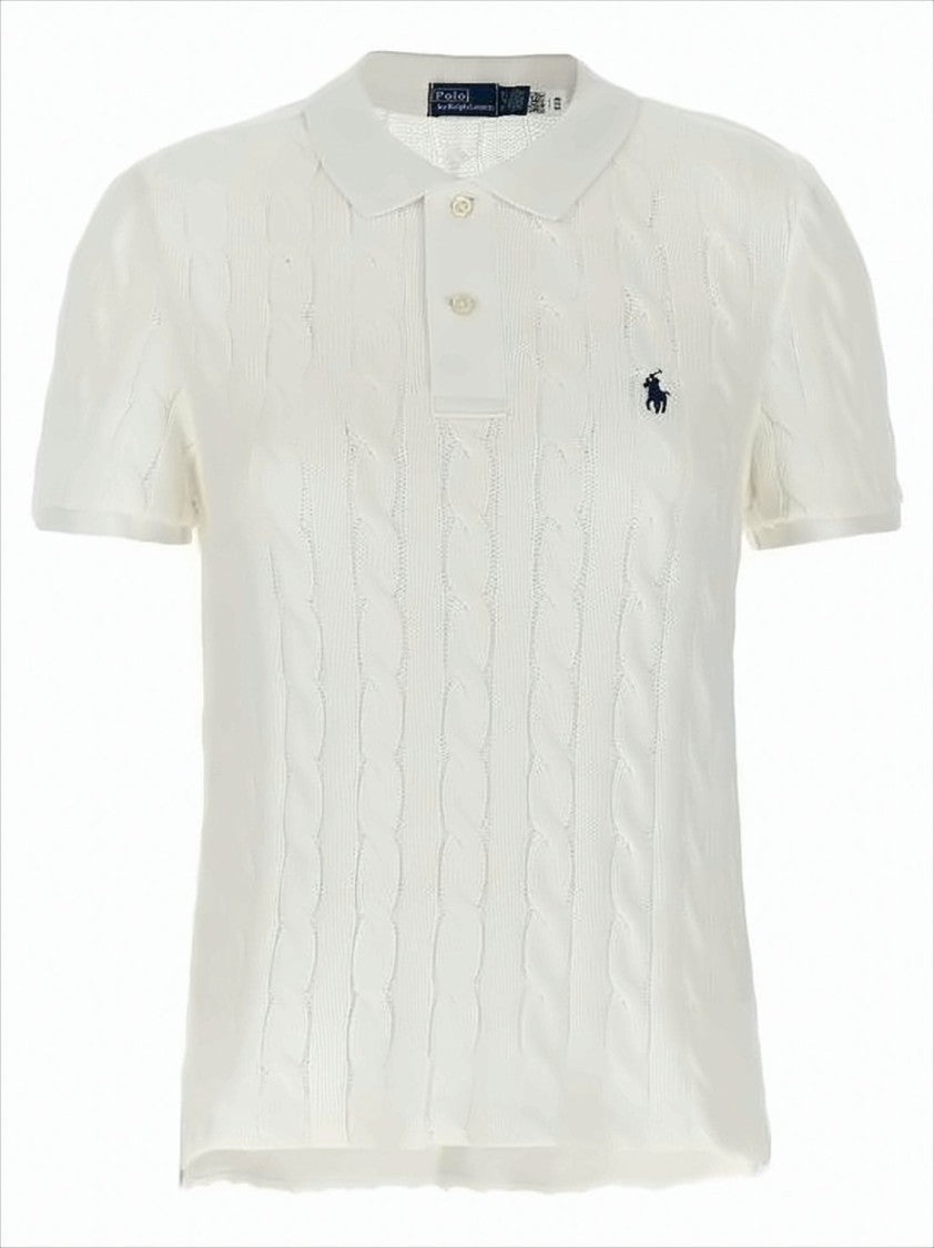Polo Ralph Lauren Cable Knit Polo Shirt With Classic Collar