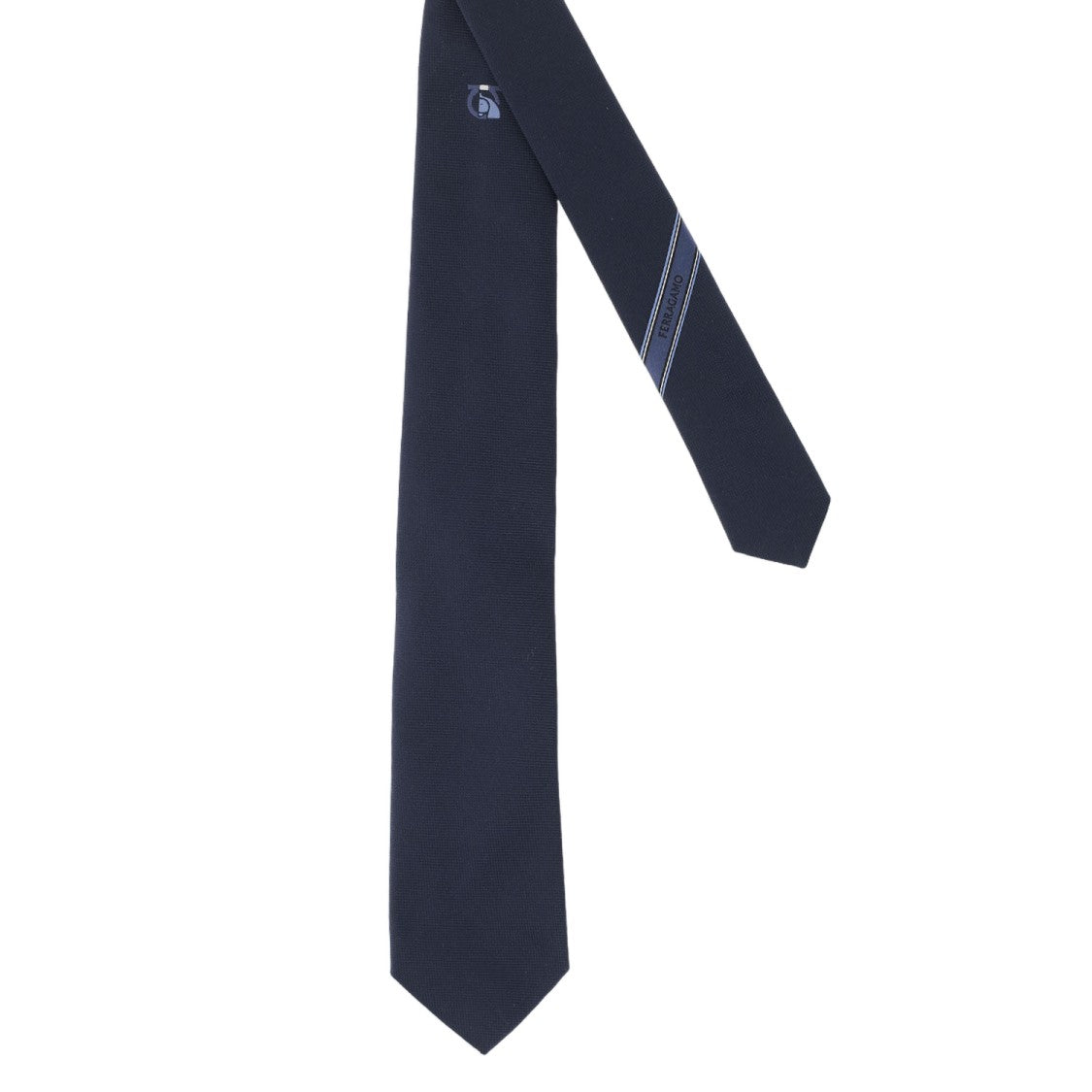 Salvatore Ferragamo Silk Tie With Embroidered Logo