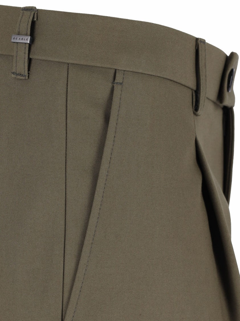 Be Able Brown Tailored Cotton Straight-Leg Pants