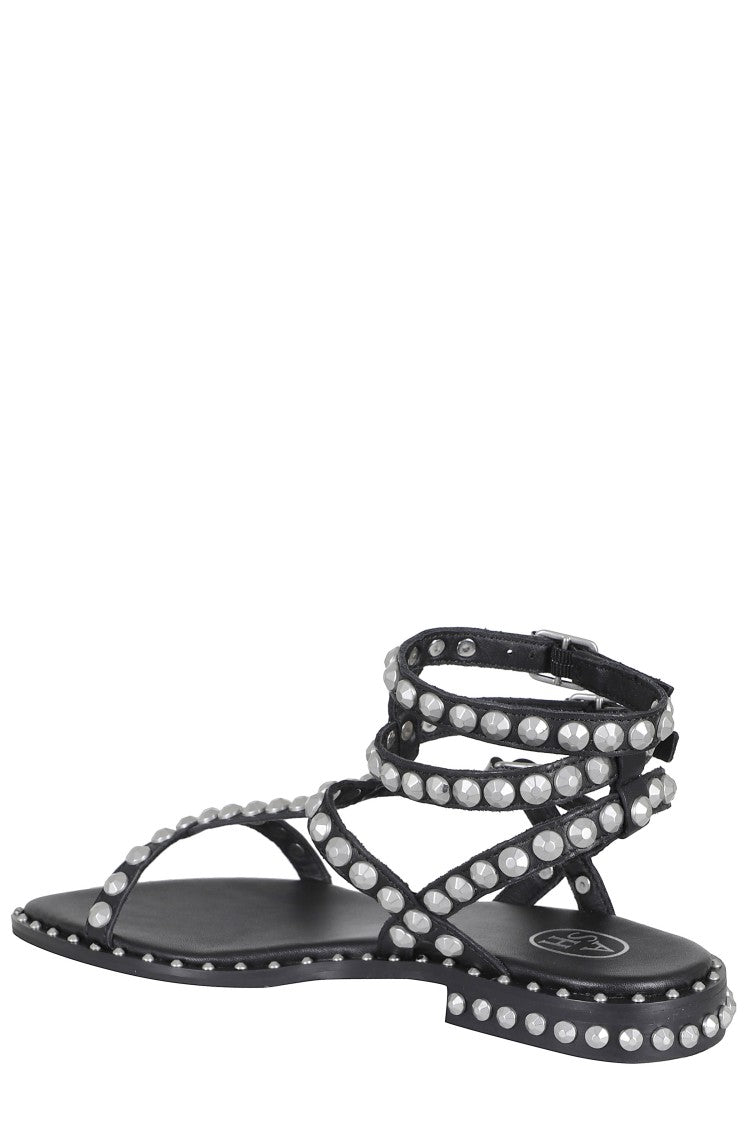 Ash Black Play Studded Leather Sandals