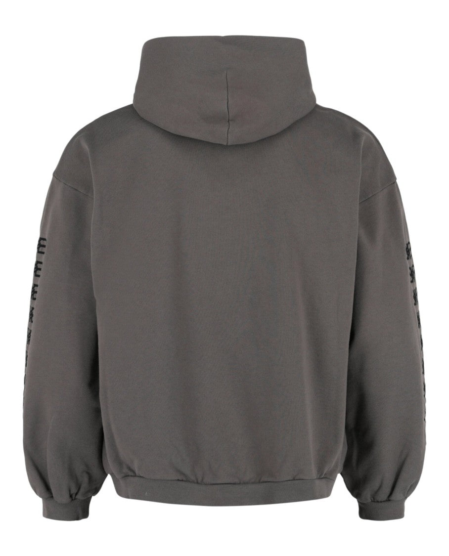 Balenciaga Fitted Hooded Sweatshirt With Embroidered Logo Accents