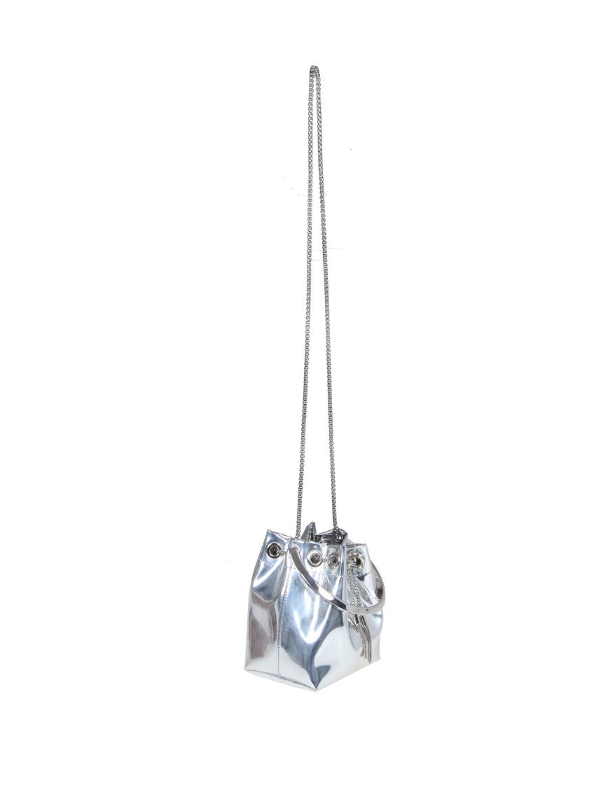 Jimmy Choo Bon Bon Bucket In Metallic Leather