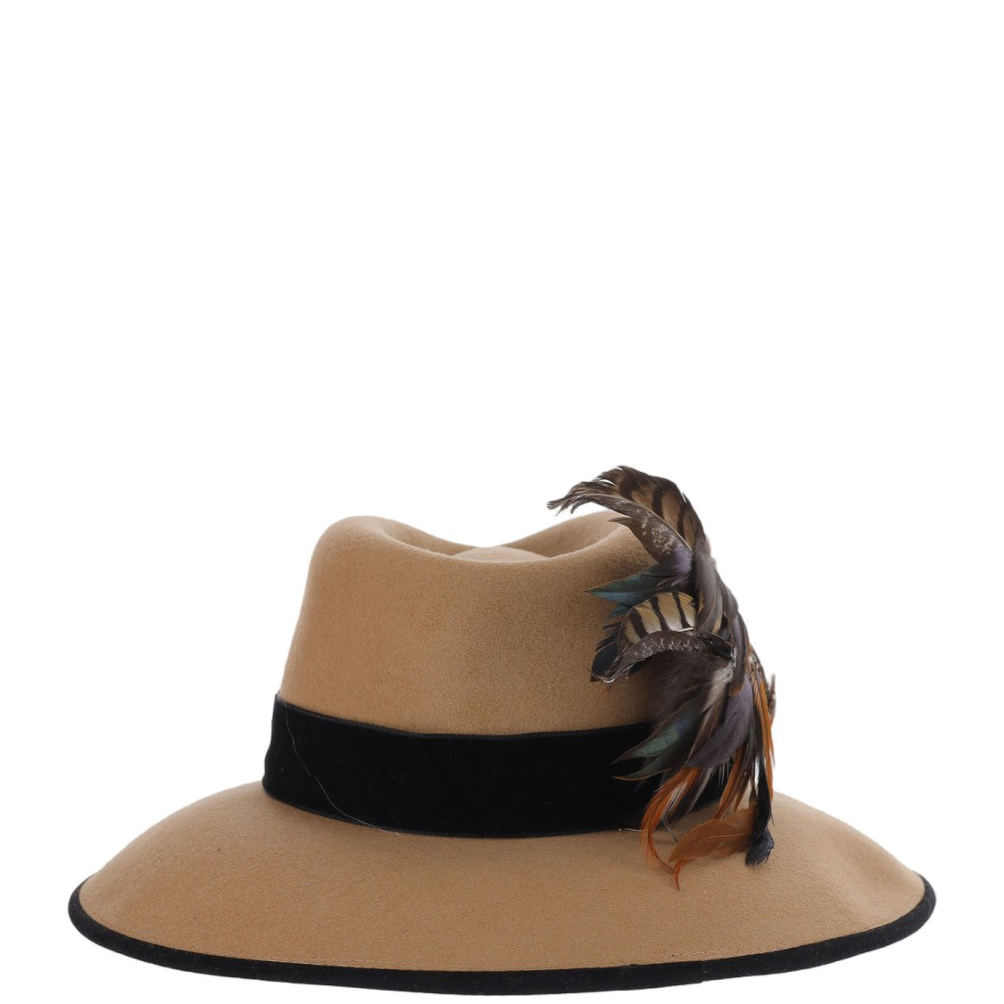 Alexia Alvarez De Toledo Multicolor Feather-Brooch Wool Felt Hat