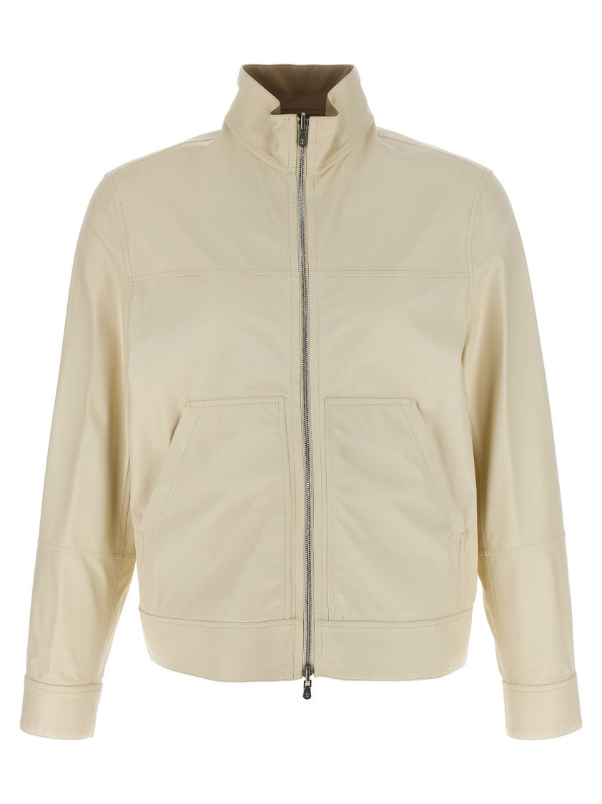 Brunello Cucinelli Reversible Short Lamb Leather Jacket
