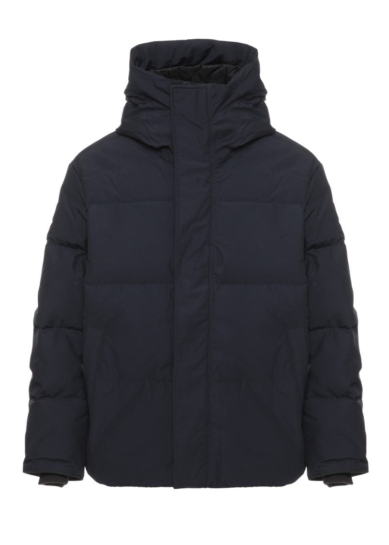 Canada Goose Blue Padded Parka With High Neck And Fleece-Lined Pockets