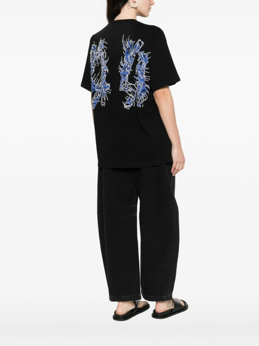 44 Label Group Black Graphic Print Cotton T-Shirt