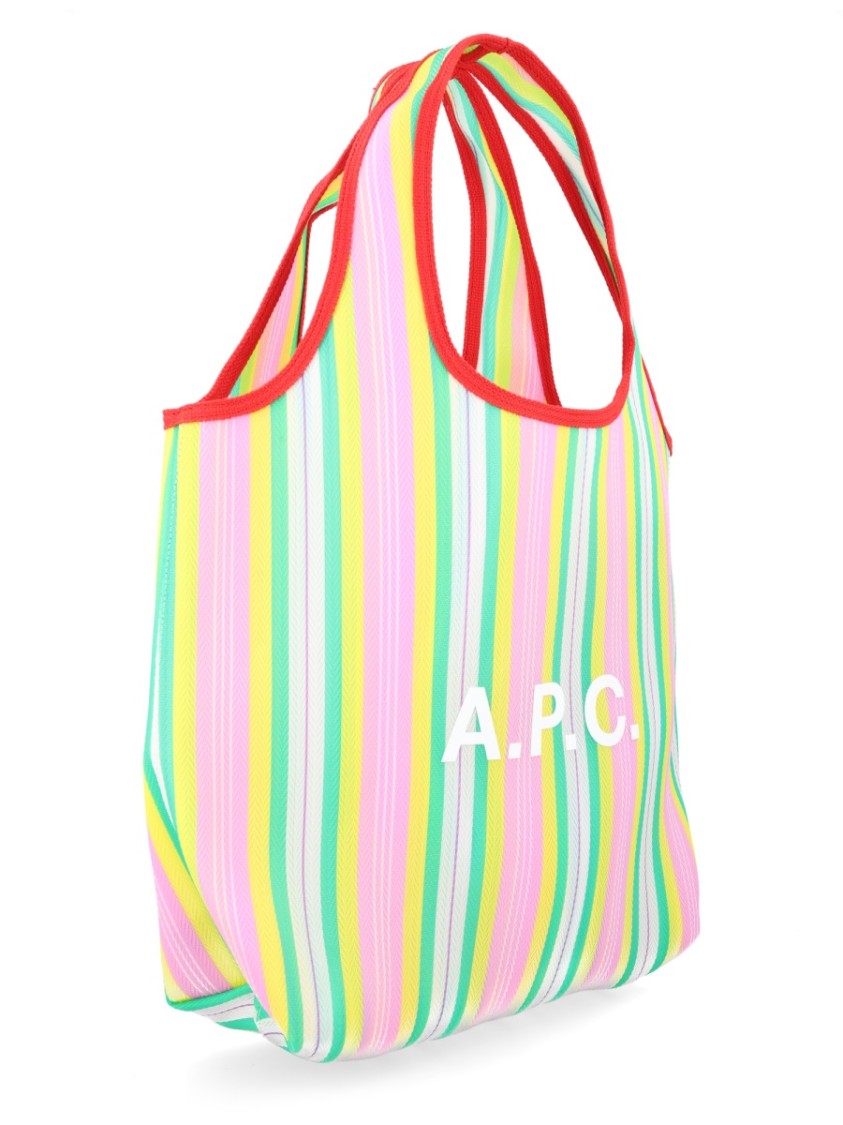 A.P.C. Ninon Pastel Striped Cotton Tote Bag