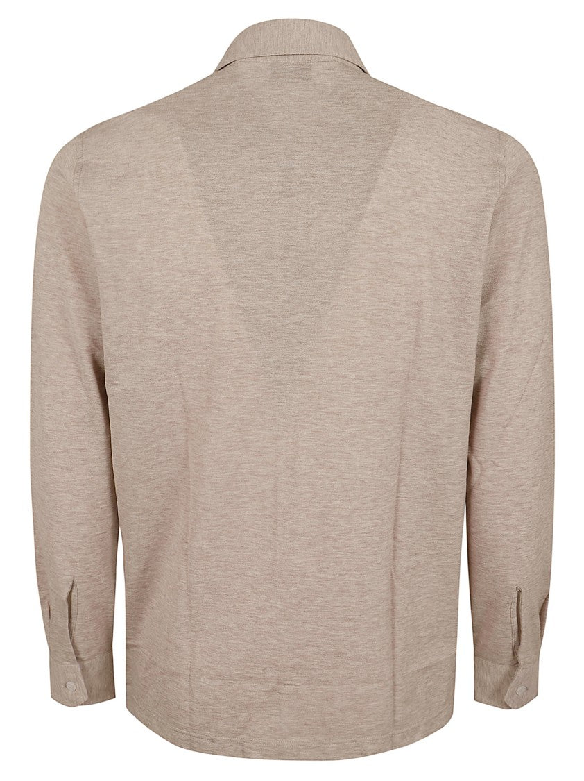 Barba Napoli Beige Oversized Shirt With Classic Button-Down Styling