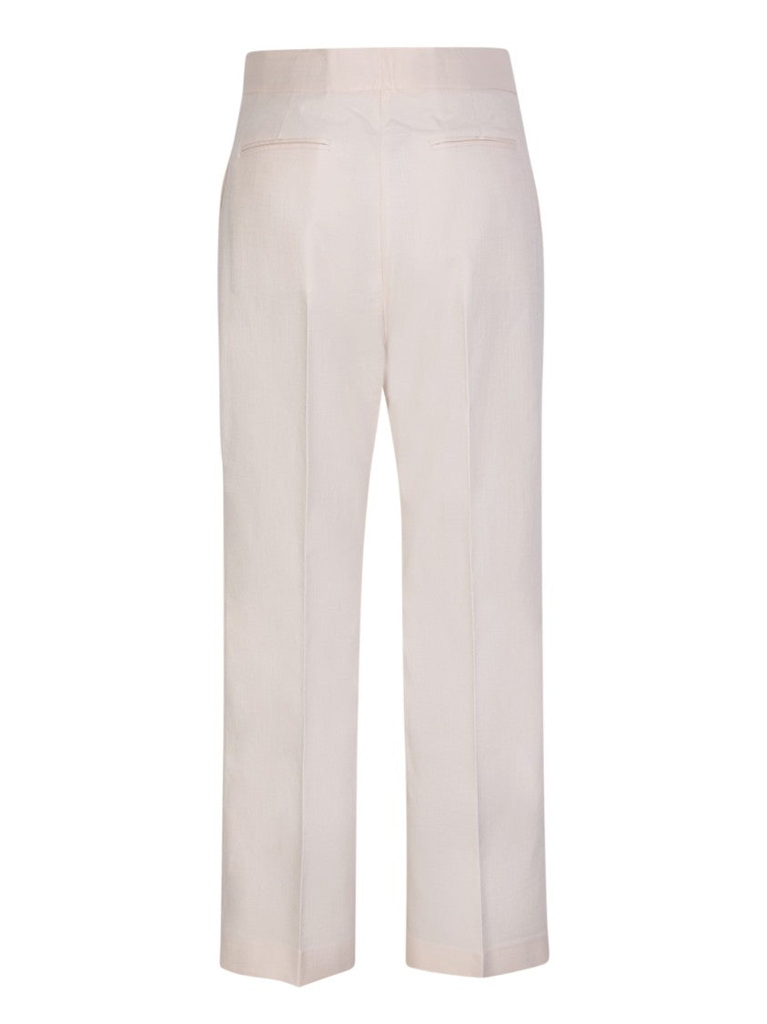 Msgm White Cropped Trousers