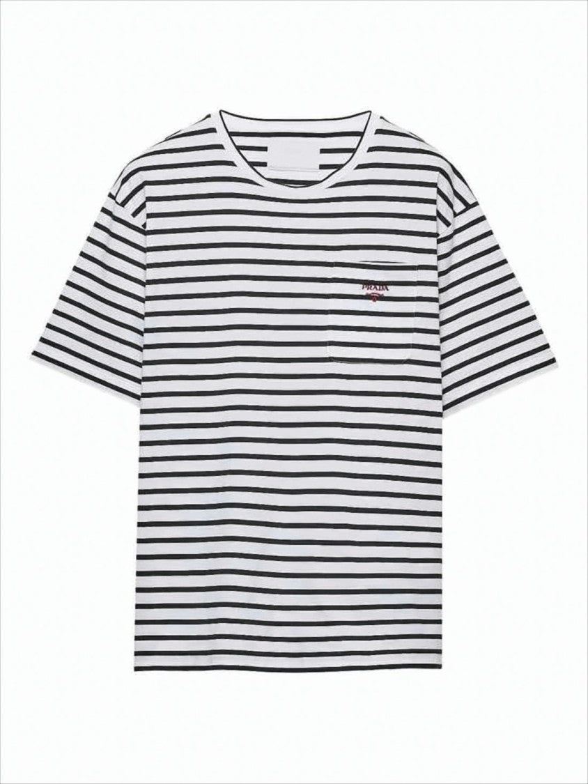 Prada Horizontal Stripe Short-Sleeved Prada T-Shirt