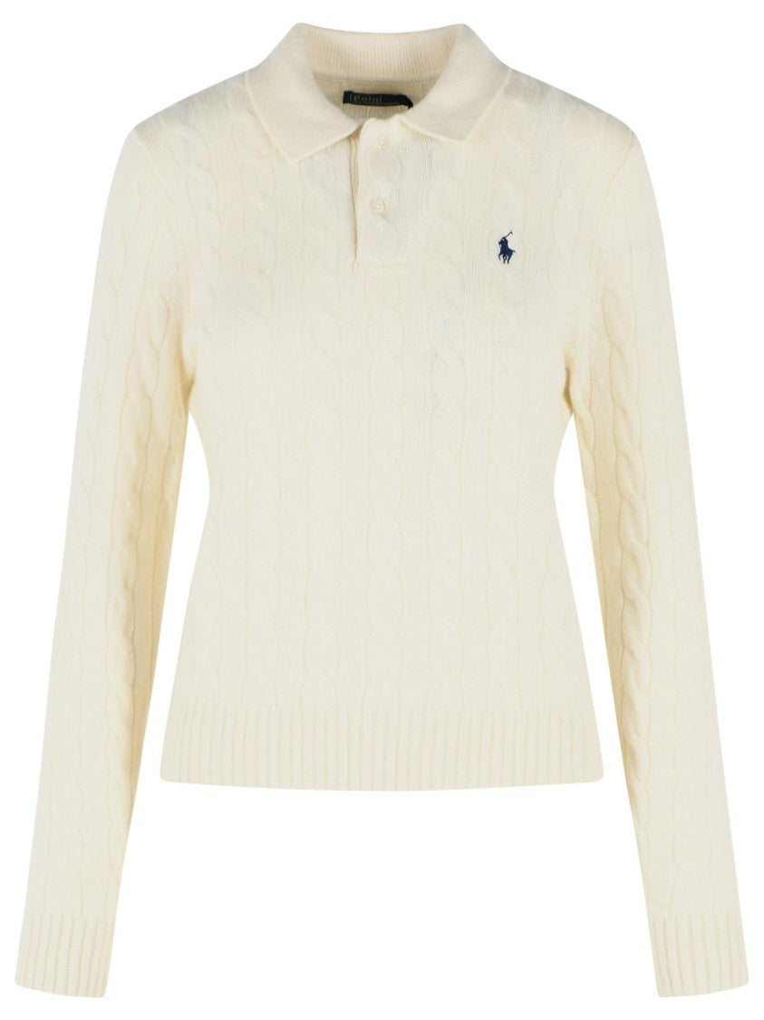 Polo Ralph Lauren Cream Wool And Cashmere Blend Sweater