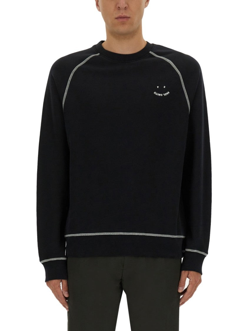 Ps Paul Smith Ps Happy Embroidered Sweatshirt