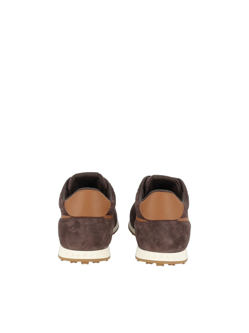 Hogan Brown H699 Suede Low-Top Sneakers