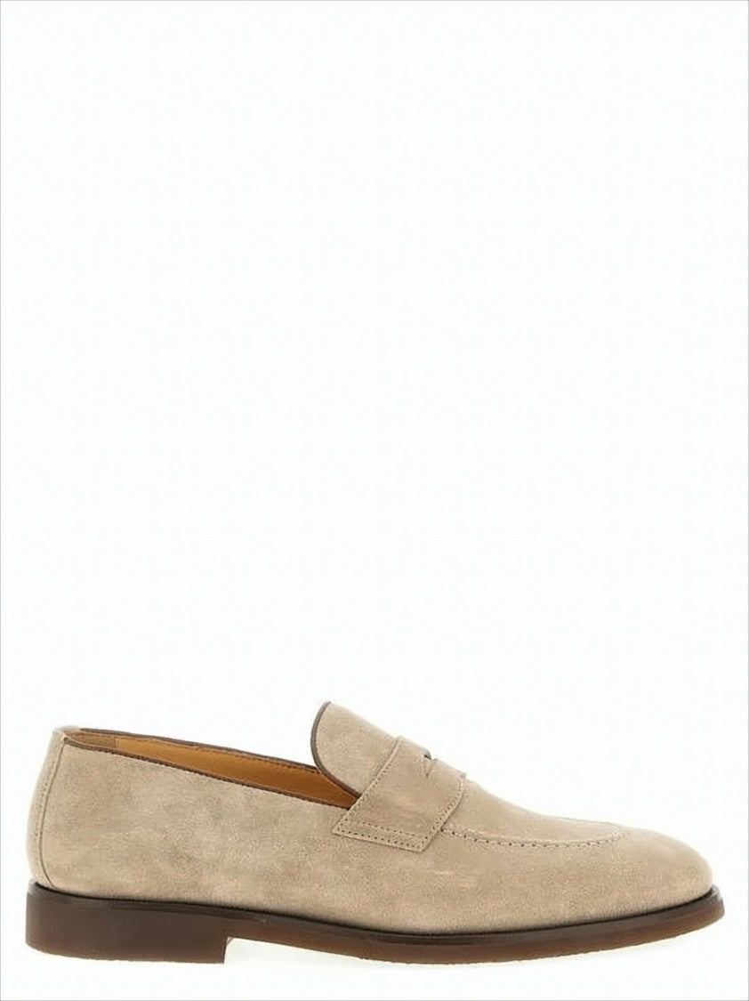 Brunello Cucinelli Soft Suede Loafers With Classic Penny Strap