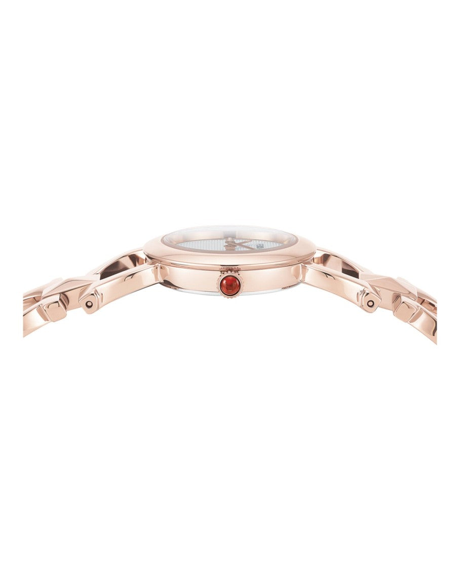 Ferragamo Double Gancini Stud Bracelet Watch In Ip Rose Gold