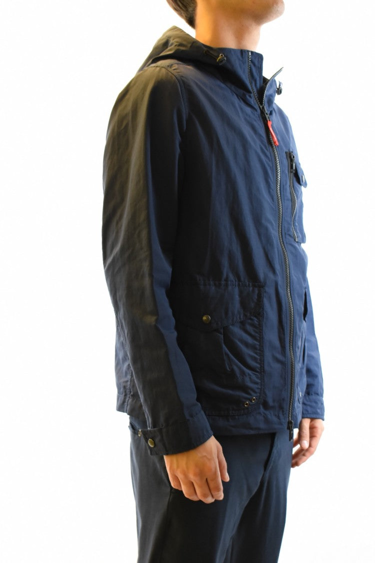 Fay Blue Technical Nylon Zip-Up Jacket