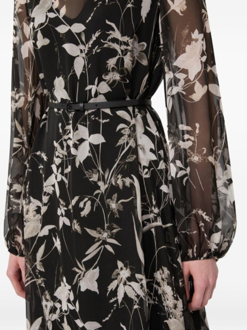 Max Mara Ankle-Length Floral Print Maxi Dress