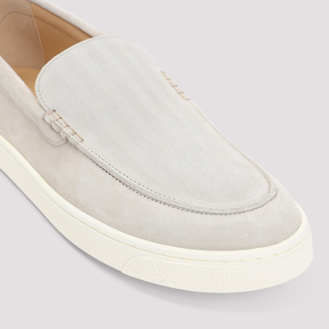 Brunello Cucinelli Beige Suede Leather Loafers