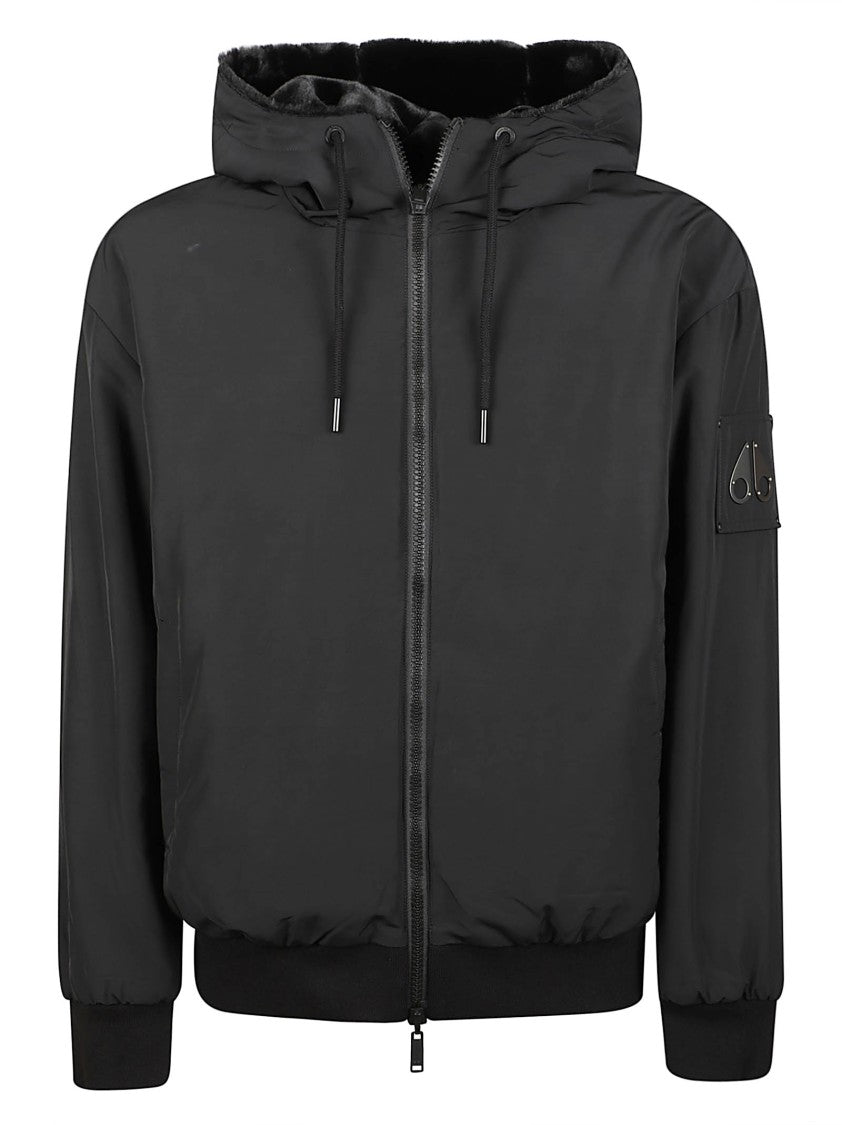 Moose Knuckles Roland Reversible Black Bunny Hooded Jacket
