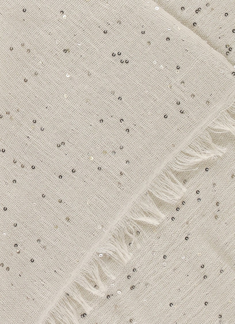 Brunello Cucinelli Beige Cashmere Scarf