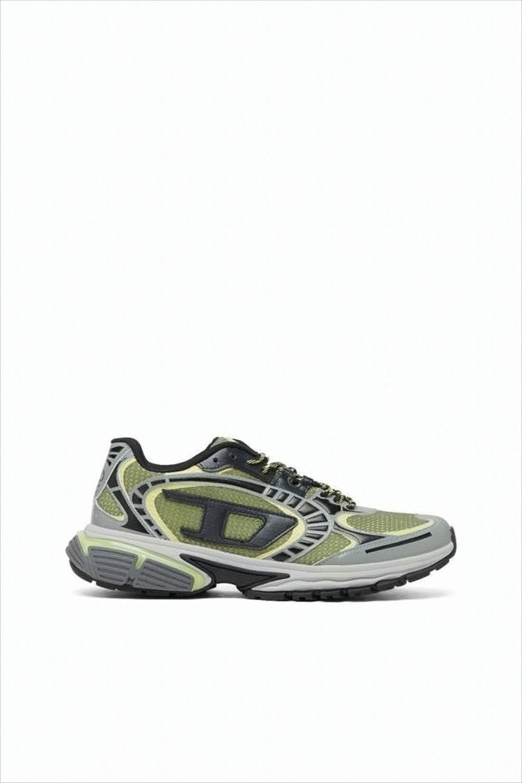 Diesel Layered Mesh Sneakers With Contrasting Panels