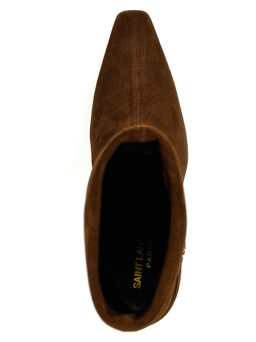 Saint Laurent Soft Suede Ankle Boots With Slouchy Upper