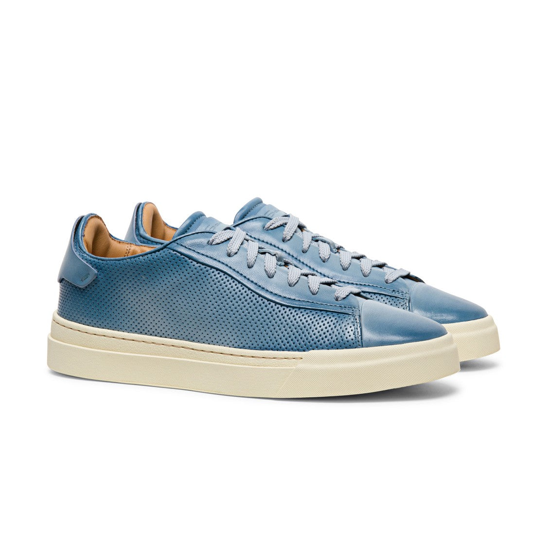 Santoni Gloria Perforated Leather Sneakers