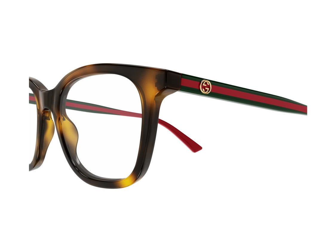 Gucci Gg1864o Striped Tortoiseshell Oversized Square Eyeglasses