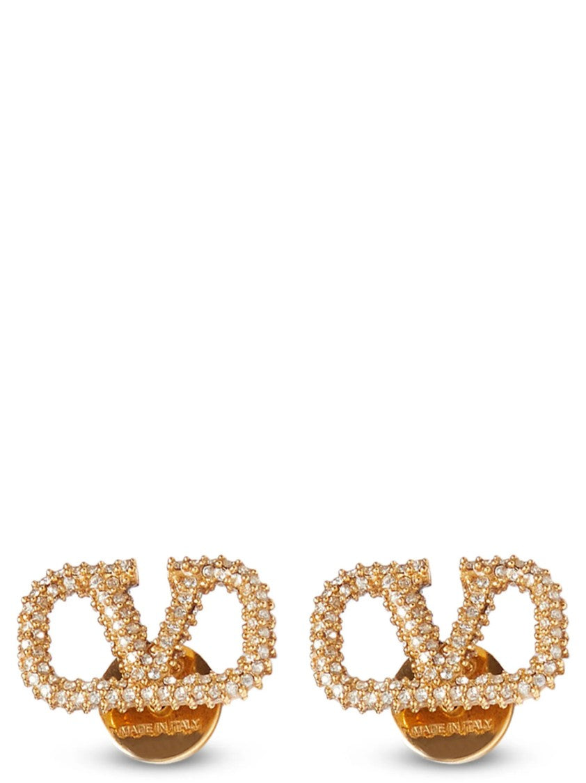 Valentino Garavani Vlogo Signature Earrings With Swarovski Crystals And Polished Finish