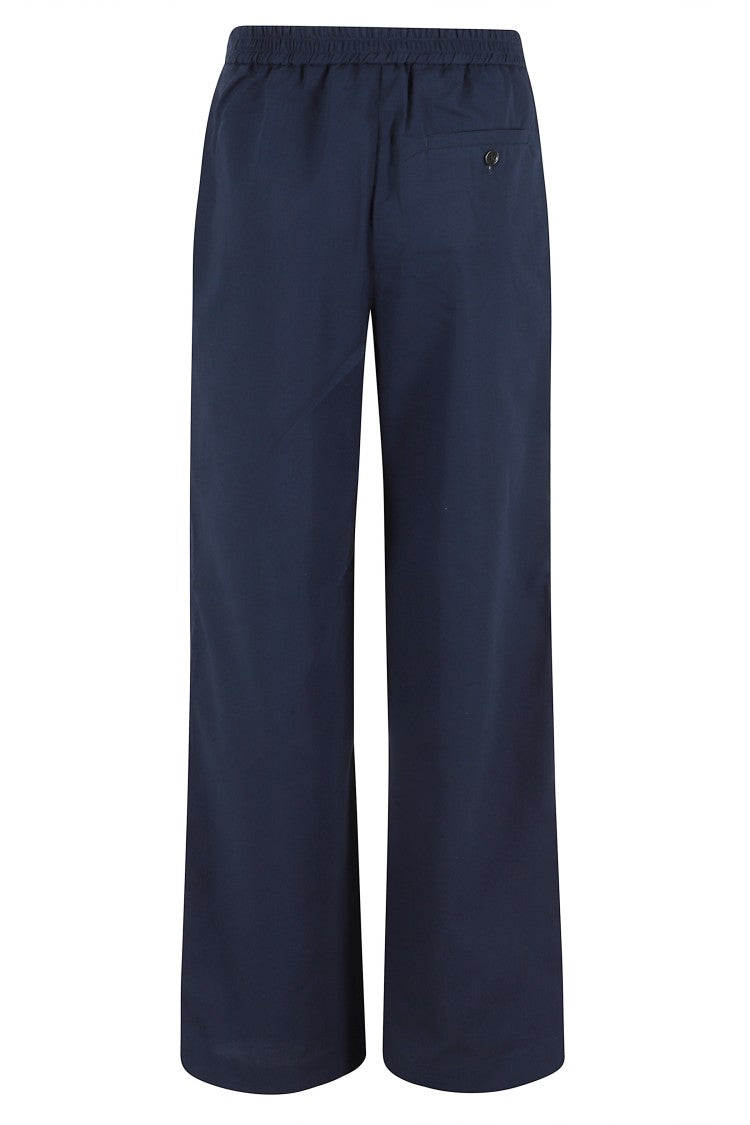 Department 5 Blue Charm Elastic-Back Cotton Palazzo Pants