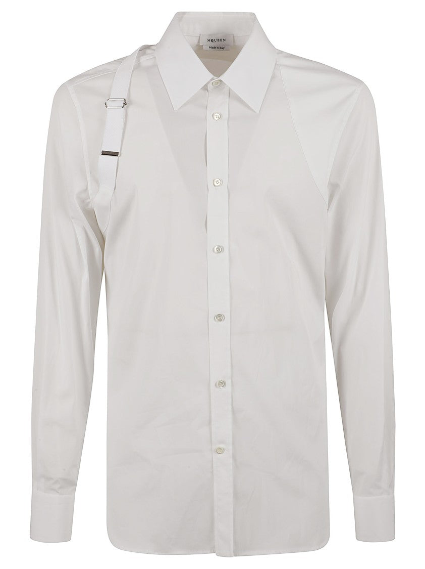 Alexander Mcqueen Structured White Shirt With Classic Collar