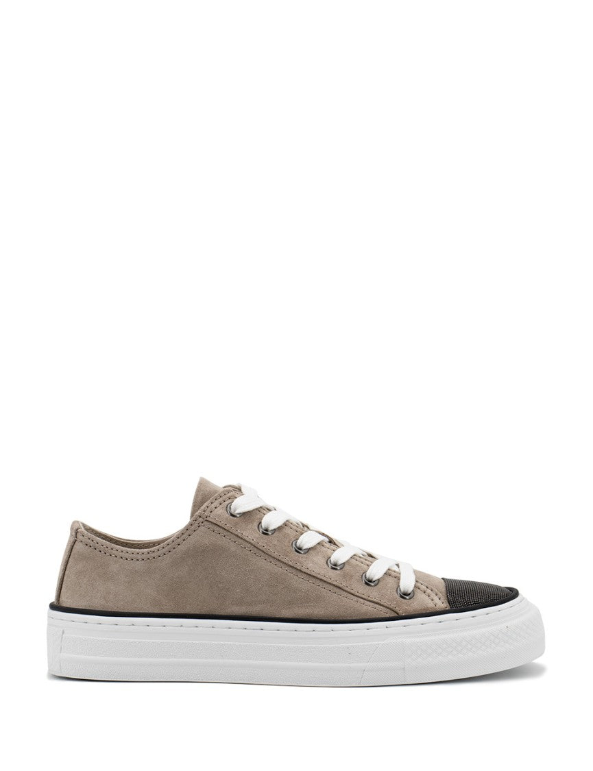 Brunello Cucinelli Walnut Sneakers With Jewelry Embroidery